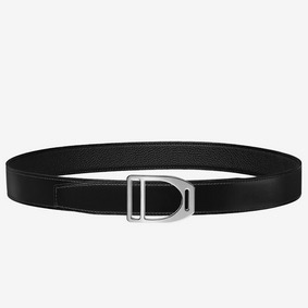 Hermes Etrier Buckle Belt & Black Clemence 32 MM Strap Top Replica HMS7310CYMJ