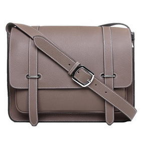 Imitation Hermes Etriviere Messenger Bag Togo Leather H1069 Grey HMSN6D005HX