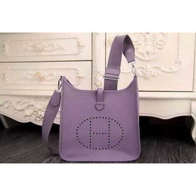 Copy Hermes Evelyne 28cm Messenger Bag Original Leather H1188 Lavender HMSM7AAA506