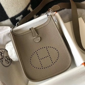 Hermes Evelyne III TPM Bag In Taupe Clemence Leather HMSLGEXD2AI