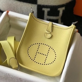 Copy Hermes Evelyne III TPM Mini Bag In Jaune Poussin Clemence Leather HMSUAJ4MJTE