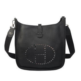 Hermes Evelyne Messenger Bag H1608 Black Replica HMS2W076N71