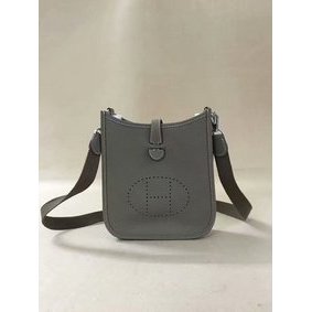 Top Replica Hermes Evelyne original togo leather mini Shoulder Bag H15698 dark grey HMS6WQ00P4T