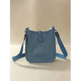 High Quality Hermes Evelyne original togo leather mini Shoulder Bag H15698 sky blue HMS32MG9A30