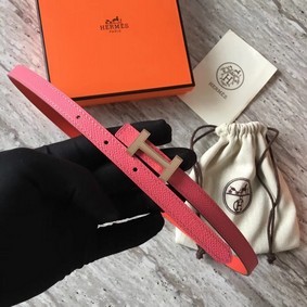 Replica Hermes Focus belt buckle & Reversible leather strap 13 mm H20815 rose HMSWG6P7D91