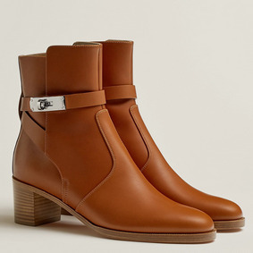 Top Replica Hermes Frenchie 50mm Ankle Boots In Brown Calfskin HMS8C71AT6V