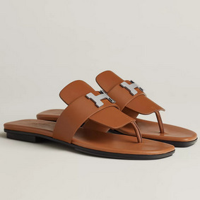 Hermes Galerie Sandals In Brown Calfskin Top Replica HMSDN7MWLGZ