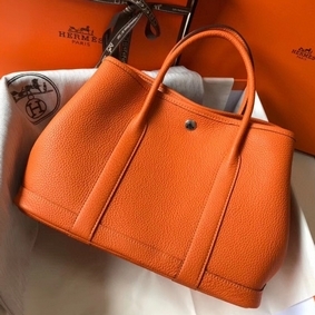 Hermes Garden Party 30 Bag In Orange Taurillon Leather 1:1 Replica HMS1OFU0EKE