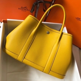 Hermes Garden Party 30 Bag In Yellow Taurillon Leather 1:1 Replica HMSE25TGUJV