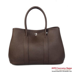 Hermes Garden Party 30CM Bag Calf Leather A1288 Brown HMSM92Y0520