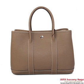 Hermes Garden Party 30CM Bag Calf Leather A1288 Gray HMSZ2V56EZ1