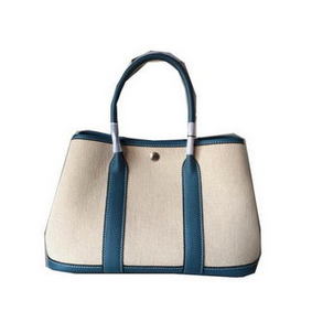 Hermes Garden Party 30CM Bag Canvas Leather H11S Blue 1:1 Replica HMSR79260O5