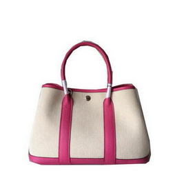 Best Quality Hermes Garden Party 30CM Bag Canvas Leather H11S Rosy HMS5DGQE3YD
