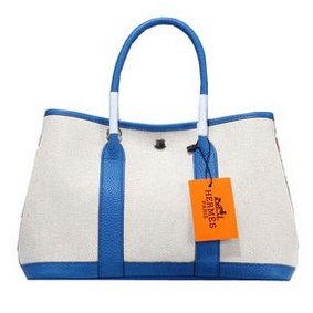 Copy Hermes Garden Party 30cm Tote Bag Canvas Blue HMSN41CQ5F4