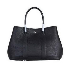 Best Quality Hermes Garden Party 30cm Tote Bag Grainy Leather Black HMSQ9I4L3IY