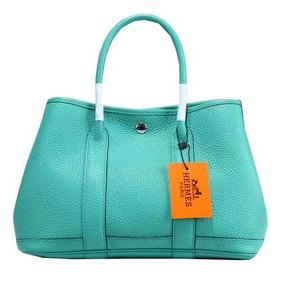 Top Replica Hermes Garden Party 30cm Tote Bag Grainy Leather Light Green HMSD65UMYC2