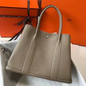 Knockoff Hermes Garden Party 36 Bag In Grey Clemence Leather HMSCH0F1WK9