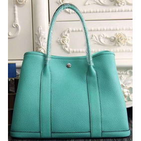 Imitation Hermes Garden Party 36cm 30cm Tote Bag Original Leather Light Green HMSI1RXLW27