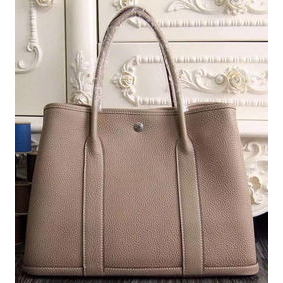 Hermes Garden Party 36cm 30cm Tote Bag Original Leather Light Grey HMSV0GPVFQ9