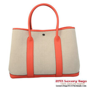 High Quality Hermes Garden Party 36CM Bag Canvas Leather A1288 Light Red HMSV1YDMGW6