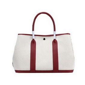 First-class Quality Hermes Garden Party 36cm Tote Bag Canvas Burgundy HMS2W2XZPWF