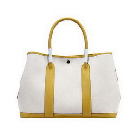 Replica Hermes Garden Party 36cm Tote Bag Canvas Yellow HMSXPI7KKA2