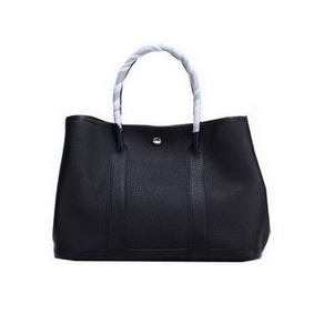 Hermes Garden Party 36cm Tote Bag Grainy Leather Black Replica HMS0GC63GZ3