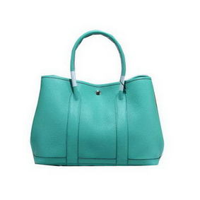 Hermes Garden Party 36cm Tote Bag Grainy Leather Light Blue Top Replica HMSWII54I6C