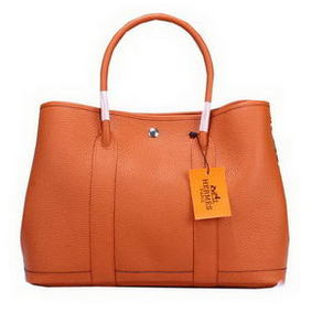 Hermes Garden Party 36cm Tote Bag Grainy Leather Orange Replica HMSN44YY396