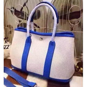 Hermes Garden Party 36cm Tote Bags Canvas HGP1927 Blue 1:1 Replica HMS8GSVV6Q9