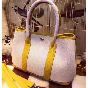 First-class Quality Hermes Garden Party 36cm Tote Bags Canvas HGP1927 Yellow HMS6FL17M5X