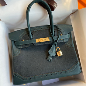 Top Replica Hermes Ghillies Birkin 30cm Limited-edition Bag In Black Calfskin HMS5DGQE3YD
