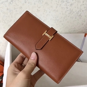 Hermes Gold Swift Bearn Gusset Wallet 1:1 Replica HMSA310DT6P