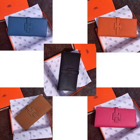 Knockoff Hermes Grainy Leather Bifold Wallet H8000 HMSI2942LBM