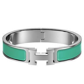Hermes Green Enamel Clic H PM Bracelet Replica HMSBJEWSL8P