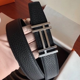 Hermes H Au Carre Belt Buckle & Black 32mm Strap 1:1 Replica HMSQN594FWP