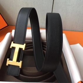 1:1 Replica Hermes H Belt Buckle & Black Epsom 32 MM Strap HMSOKLJ2G3B