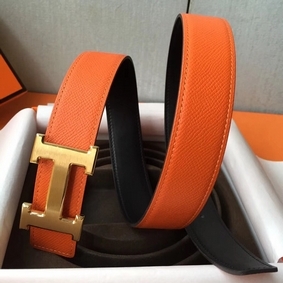 Hermes H Belt Buckle & Orange Epsom 32 MM Strap Replica HMS5K8JX71Z