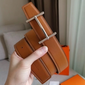 Hermes H d'Ancre Reversible Belt In Gold/Red Epsom Leather 1:1 Replica HMSJ05UOQX1