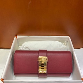 Hermes H Medor swift Leather Clutch 37566 Burgundy&gold hardware Replica HMS7DTOXN34