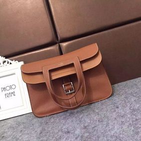 Cheap Hermes Halzan Togo Original Leather H3909 Brown HMS89XJN43X