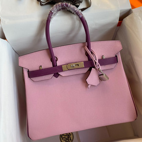 Hermes HSS Birkin 30 Bicolor Bag in Mauve Sylvestre and Anemone Epsom Calfskin Top Replica HMS09O9AT2N