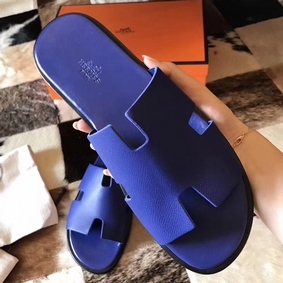 Fake Hermes Izmir Sandals In Electric Blue Epsom Leather HMSGE40S8JT
