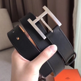 Fake Hermes James 35MM Belt In Black Box Calfskin HMSWHJ2HCAV