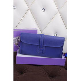 Hermes Jige Clutch Bag Calfskin Leather H258 Royal Replica HMS9966D161