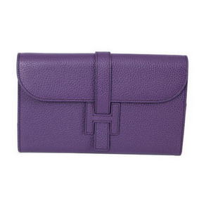 Best Quality Hermes Jige Clutch Bag Calfskin Leather HQ864 Purple HMS6G409OV8