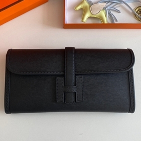 Hermes Jige Elan 29 Clutch Bag In Black Epsom Leather HMS47J06E1R