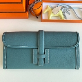 Hermes Jige Elan 29 Clutch Bag In Blue Jean Epsom Leather Top Replica HMSA8EWP614