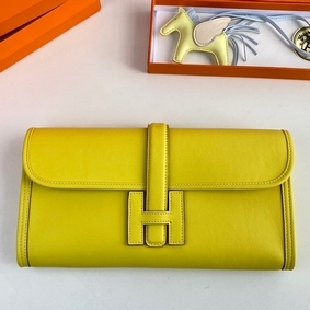 Copy Hermes Jige Elan 29 Clutch Bag In Lime Swift Calfskin HMSH85MIX0U