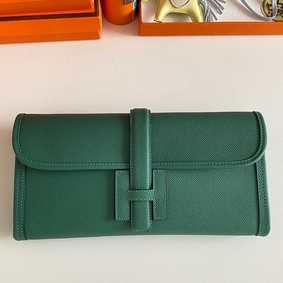First-class Quality Hermes Jige Elan 29 Clutch Bag In Malachite Epsom Leather HMS8FV61379